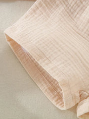 Wrinkle Cloth Short Sleeve Pajama Pants Set