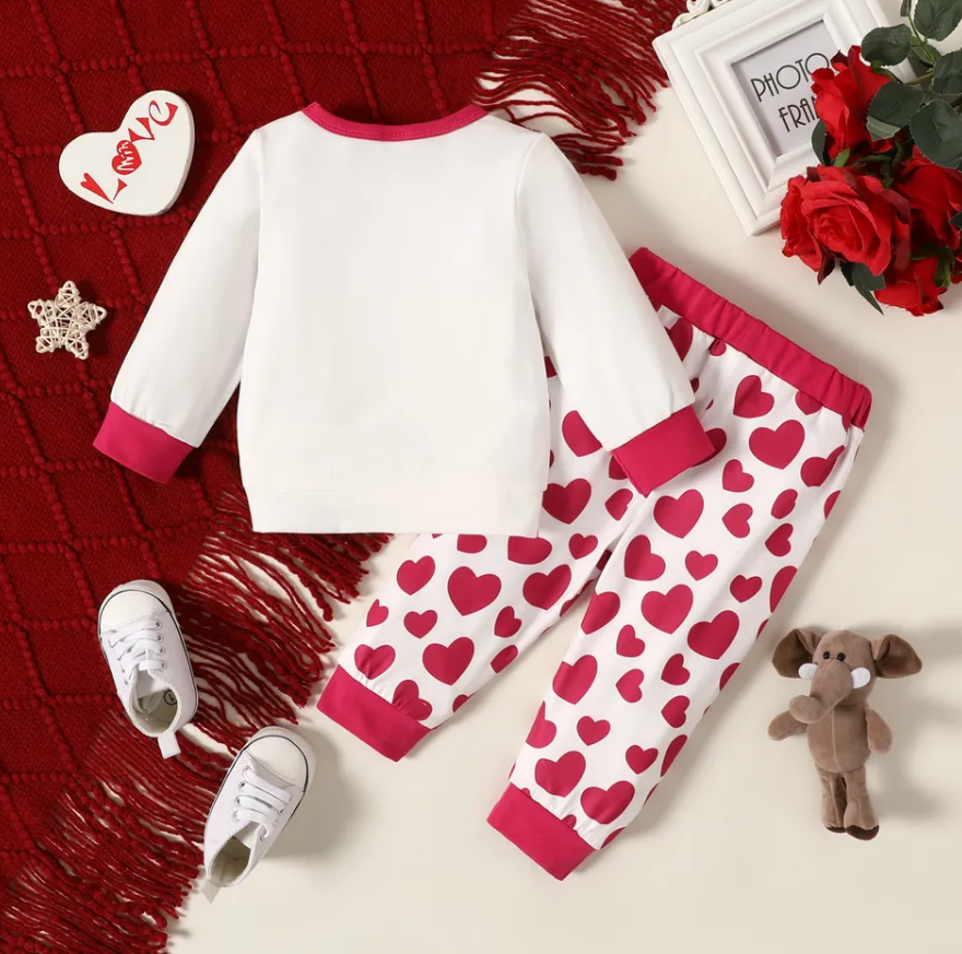 Cozy Elephant Love Fleece Tracksuit for Kids - Warm Winter Outfit Set