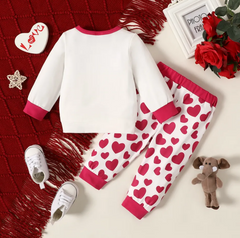 Cozy Elephant Love Fleece Tracksuit for Kids - Warm Winter Outfit Set