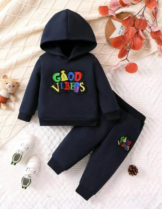 Casual Good Vibes Ribbed Fleece Hood & Trouser