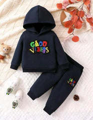 Casual Good Vibes Ribbed Fleece Hood & Trouser