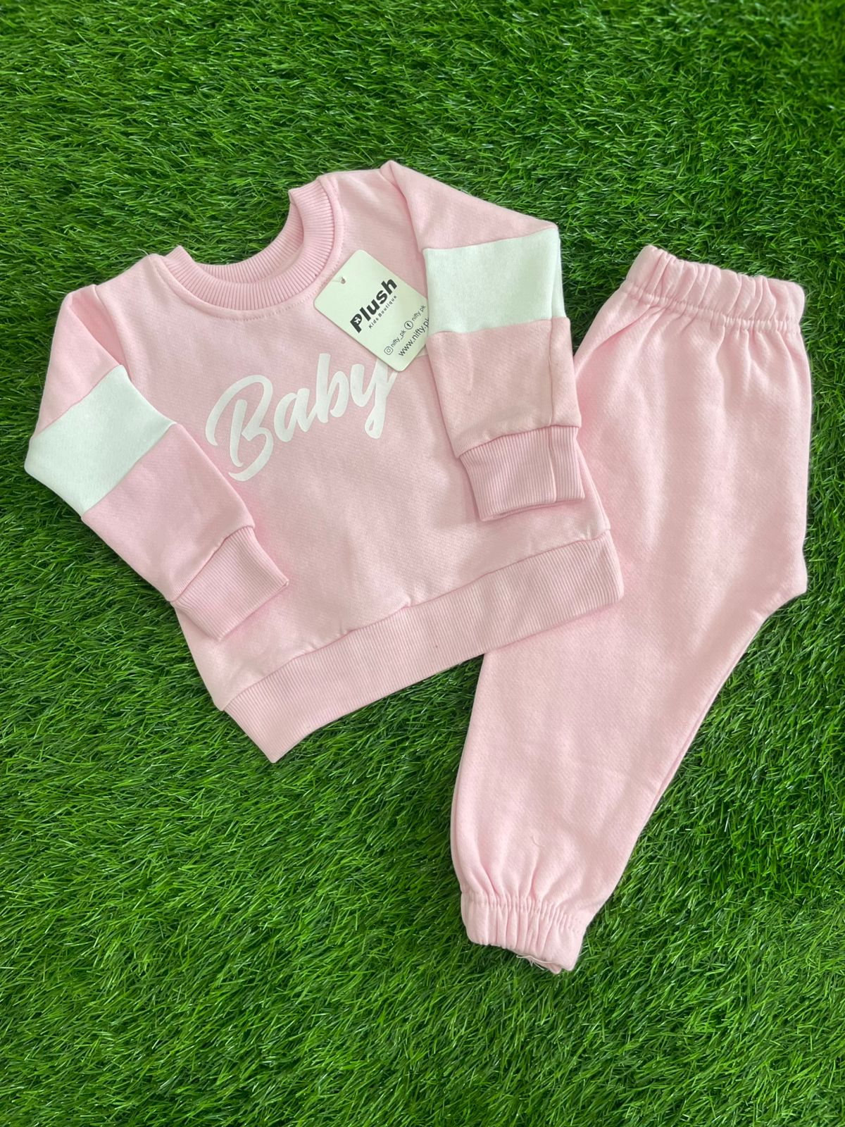 Soft Plush Fleece Baby Toddler Shirt Trouser Set in Cozy Pink