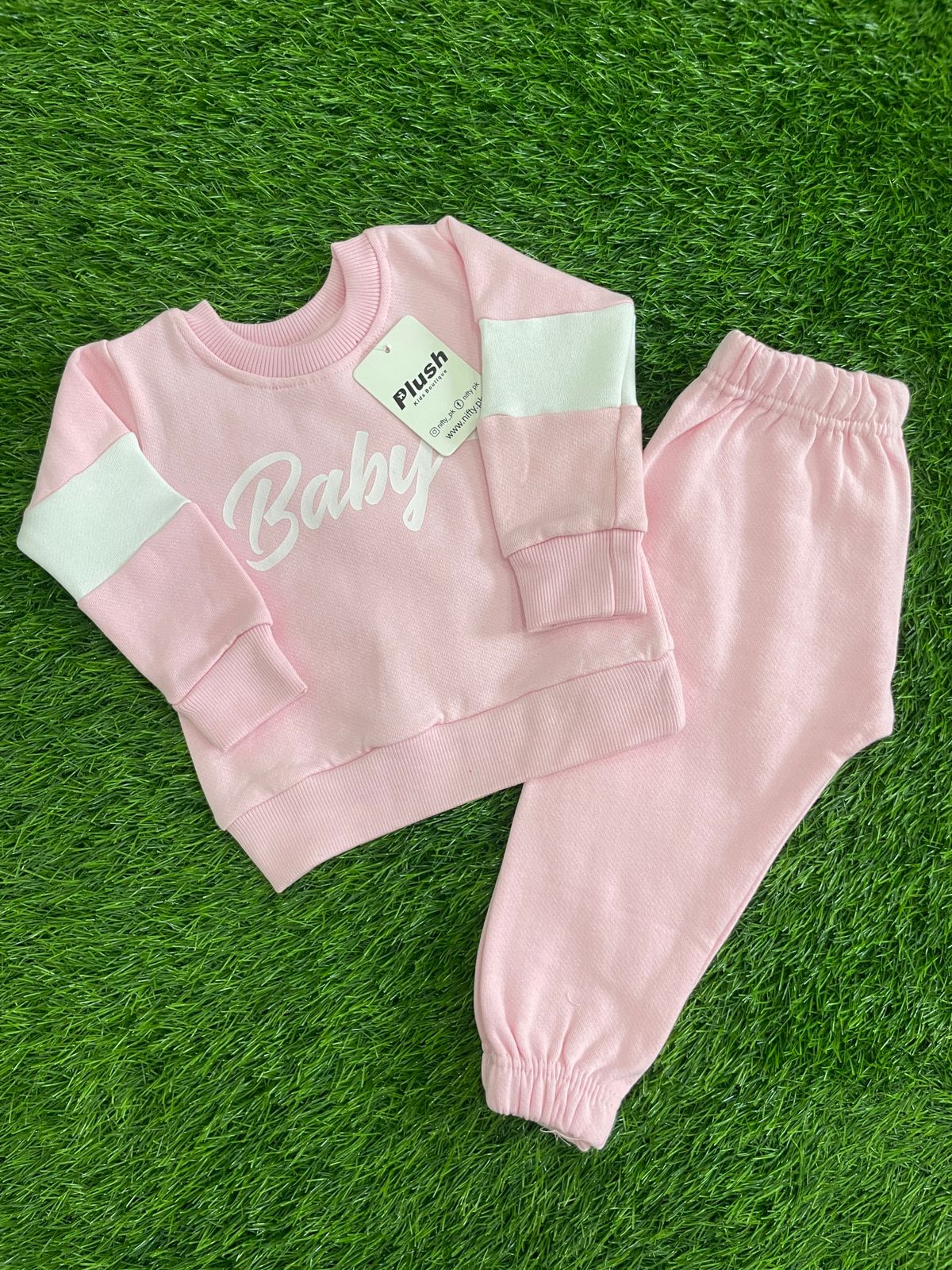 Soft Plush Fleece Baby Toddler Shirt Trouser Set in Cozy Pink