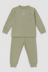 Featherhead FN-6513 Sea Grass Waffle Thermal Baby Set - Soft 100% Cotton