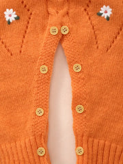 Floral Embroidered Knitted Romper