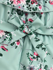 Ruffled Off-Shoulder Dress Flower Graphic Jumpsuit