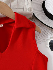Western-Style Collar Tailored Dress