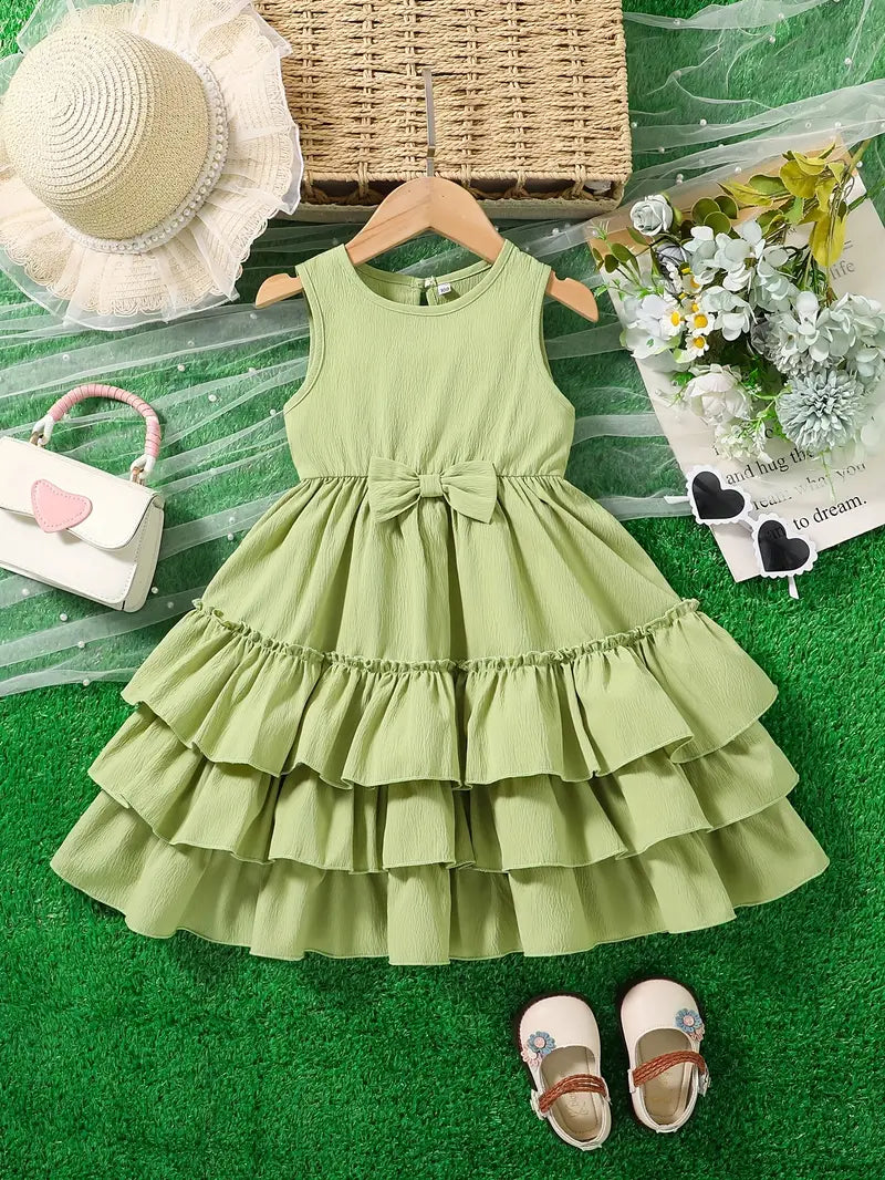 Sleeveless, Button Detail Chic Summer Princess Dress