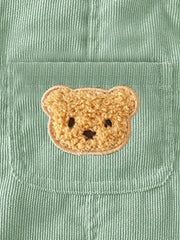 Solid Color Casual Corduroy Overalls
