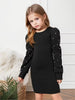 Long-Sleeve Knitted Dress with a Round Neckline