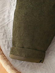 Solid Color Casual Corduroy Overalls