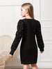 Long-Sleeve Knitted Dress with a Round Neckline