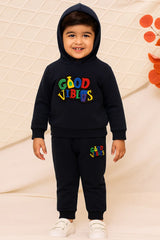 Casual Good Vibes Ribbed Fleece Hood & Trouser