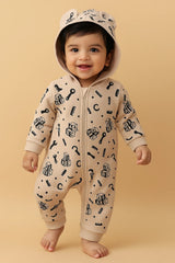 Plush Fleece Baby Hooded Sleepsuit