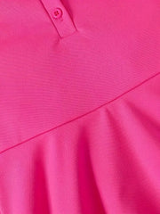 Summer Sleeveless Polo Dress with Heart Print & Stripes