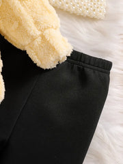 Bow Hooded Top and Trousers Two-Piece Combination Set