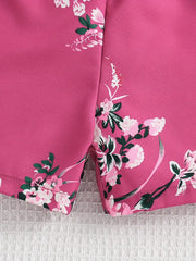 Ruffled Off-Shoulder Dress Flower Graphic Jumpsuit