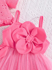 2pcs Design with a Ruffled Edge Knitted Short-Sleeve Set