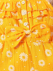 Casual Daisy Print  Summer Sleeveless Jumpsuit