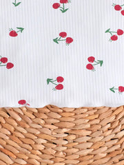 2pcs Set Summer Casual Cartoon Pattern Knit Fabric Short Sleeve T-Shirt and Shorts