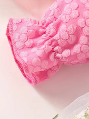 Floral Lace Dress with Ruffled Sleeves & Flared Skirt