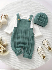 Solid Color Baby Bodysuit Soft Knit Jumpsuit