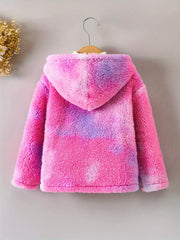 Long Sleeve Fuzzy Fleece Hooded Jacket