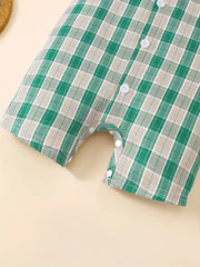 Cute Style Short Sleeve Outdoor Romper With Faux Collar