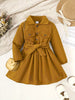 Solid Color Single-Breasted Collared Shirt Dress Fashion Formal Dress