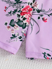 Ruffled Off-Shoulder Dress Flower Graphic Jumpsuit