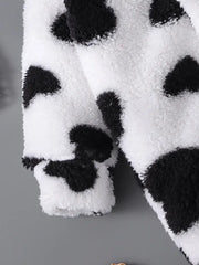 Autumn-Winter Heart Plush Hooded Long-Sleeve Bodysuit