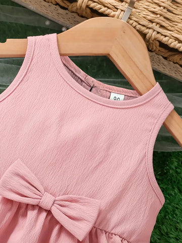 Sleeveless, Button Detail Chic Summer Princess Dress