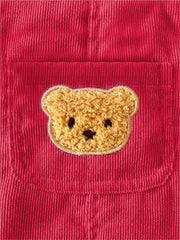Solid Color Casual Corduroy Overalls