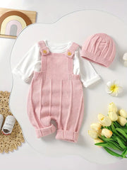 Solid Color Baby Bodysuit Soft Knit Jumpsuit