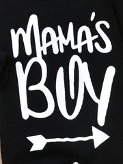 Casual and Cute Ribbed Knit Polo Hooded Body Suit ''Mama's Boy''