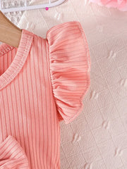 Casual Polyester Floral Print Dress with Ruffled Sleeves and Bow Detail