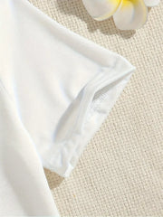 Sparkling Bow Print Tee Crew Neck Short Sleeve T-Shirt