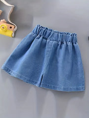 Casual Ruffled Denim Shorts
