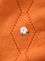 Floral Embroidered Knitted Romper