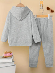 Cozy Hoodie with Letter Print & Joggers 2pcs Set