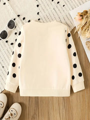 Toddler Rabbit Polka Dot Print Long Sleeve Pullover