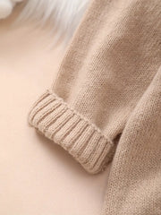 Floral Embroidered Knitted Romper