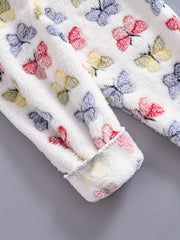 Adorable Butterfly Embossed Plush Pants