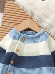 Striped Long-Sleeve Romper