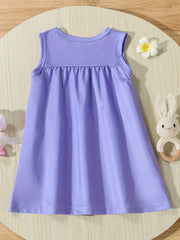 Adorable Cartoon Print Sleeveless Dress