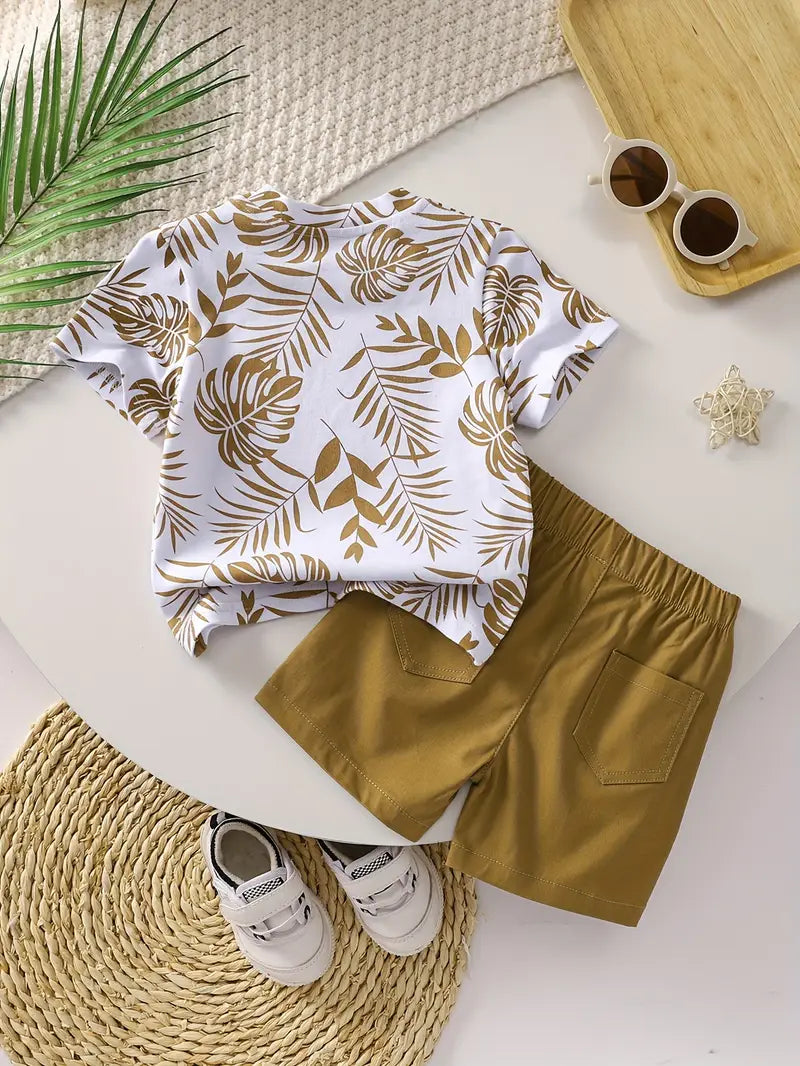 Short Sleeve Tee & Drawstring Shorts Set