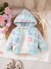 1pc Cozy Plush Hooded Jacket