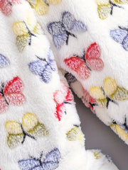 Adorable Butterfly Embossed Plush Pants