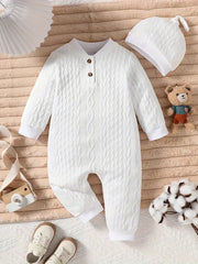 Stand Collar Cozy Knit Long-Sleeve Romper