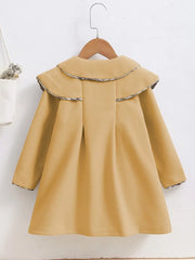 Long Sleeve Fleece Coat with Bow Detail